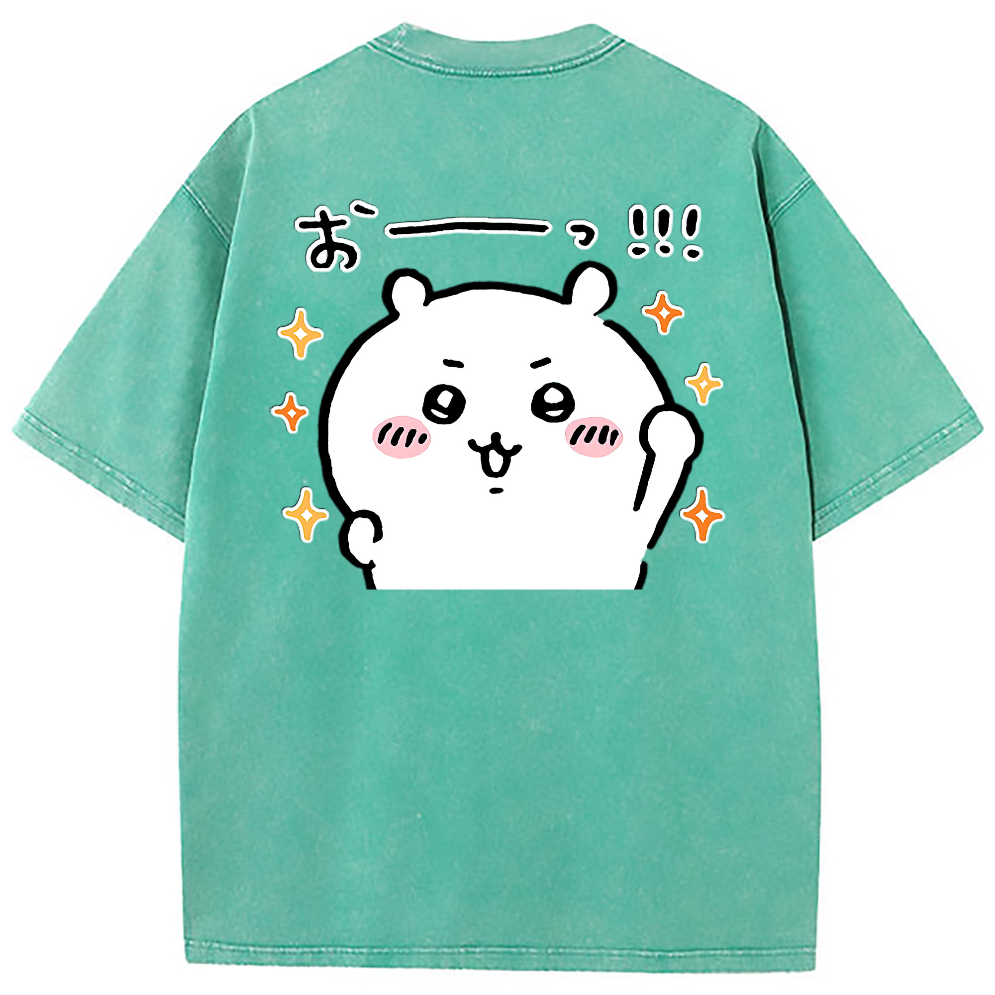 （画像用） ちいかわ ちいかわ Chii-kawa chiikawa 綿100% ヴィンテージ風 半袖Tシャツ（背面プリント）